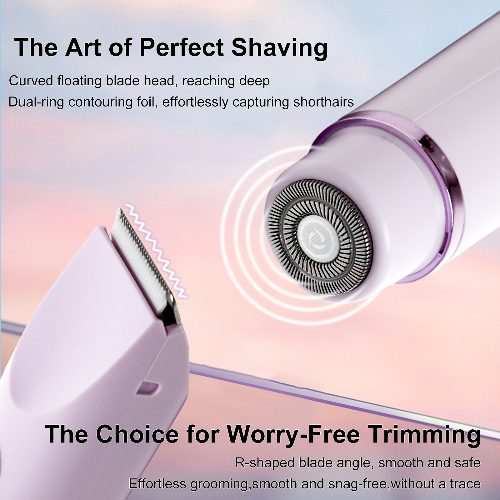 Aolemon Painless Dual-Head Electric Epilator Rechargeable Portable Hair Remover