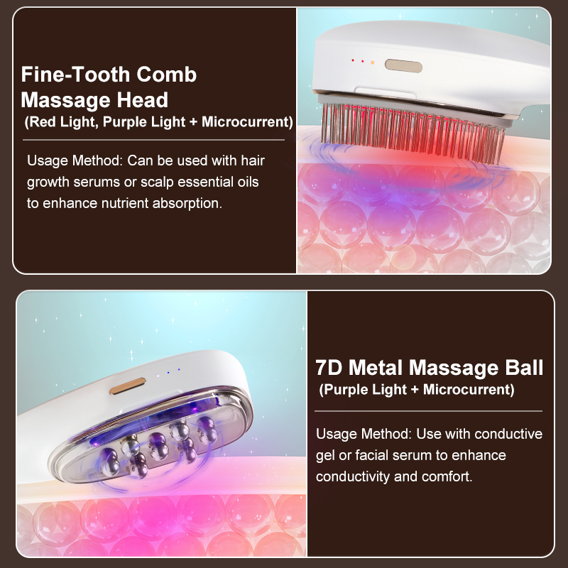 Aolemon Multifunctional 4 in 1 Electric Straight Comb Hair Vibration Body Massage Machine Hair Brushes beauty device guasha for Women