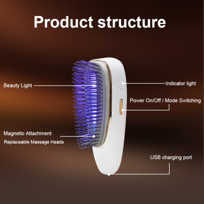 Aolemon Multifunctional 4 in 1 Electric Straight Comb Hair Vibration Body Massage Machine Hair Brushes beauty device guasha for Women