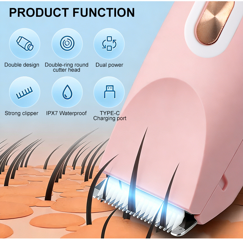 Aolemon Dual-Head Epilator for Women Portable Rechargeable Bikini Underarm Hair Remover