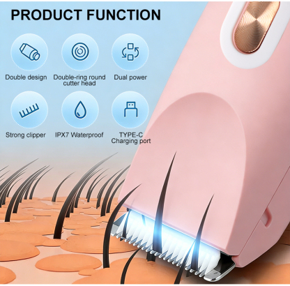 Aolemon Dual-Head Epilator for Women Portable Rechargeable Bikini Underarm Hair Remover