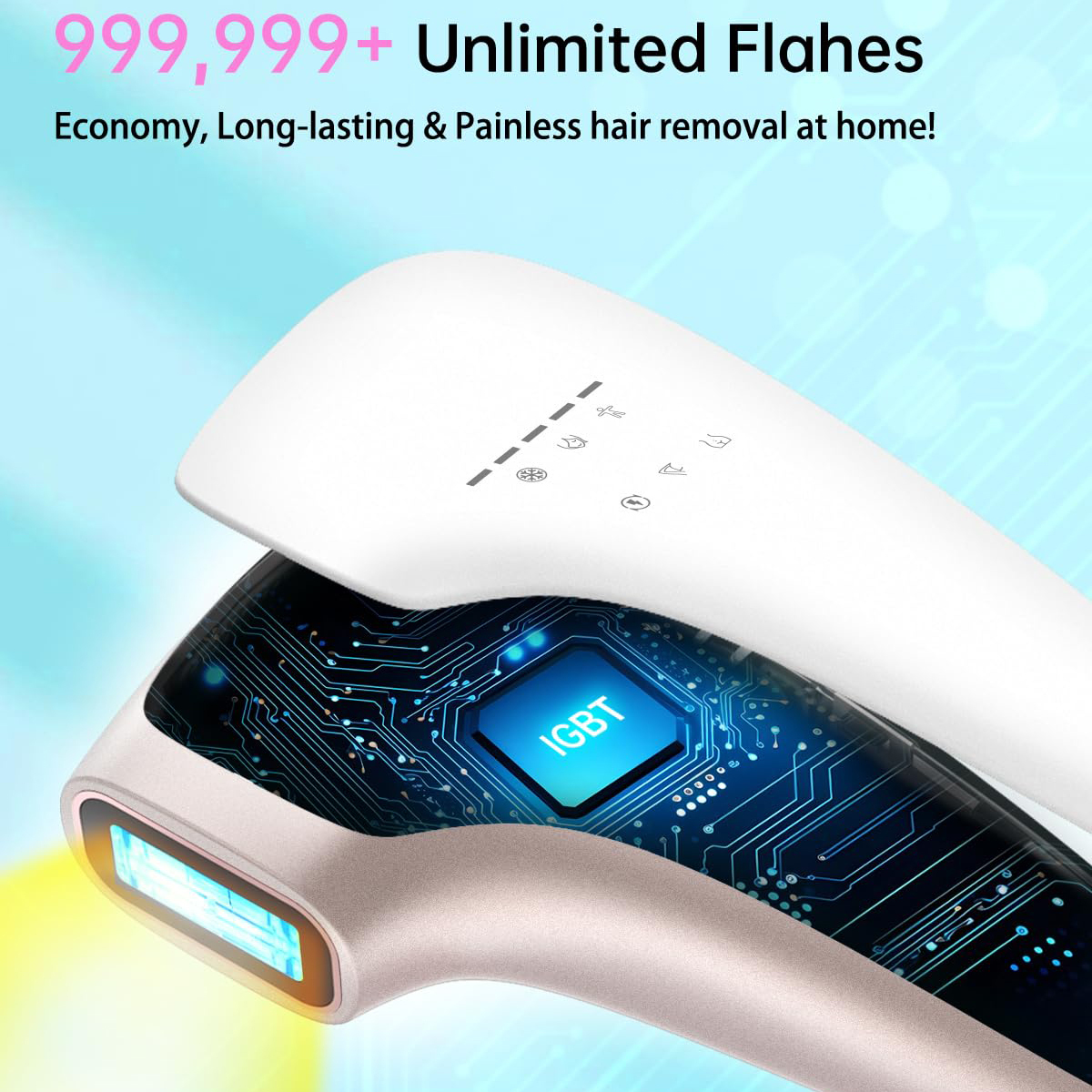 Wholesale Laser Hair Removal, 25J Large Energy IPL Hair Removal Device, 39°F Truly Pain-free Sapphire Ice-Cooling