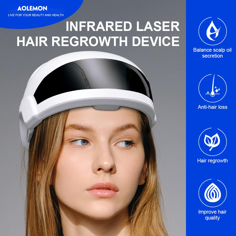 Wholesale Customization Hair Growth Device, FDA Cleared Laser Hair Restore Helmet for Hair Loss Treatment, for Men and Women-Aolemon