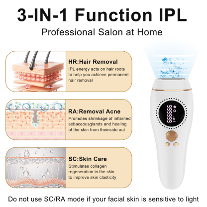 IPL Hair Removal Device Home Use Ipl Machine Laser Hair Removal Permanent Removing Hair Painless At-home 3 in 1-Aolemon