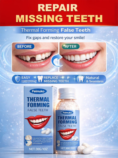 Thermal Forming Dentures – Fix Teeth at Home Easily, Master in 1 Minute! 😊 100% Natural Material, FDA Approved ✅