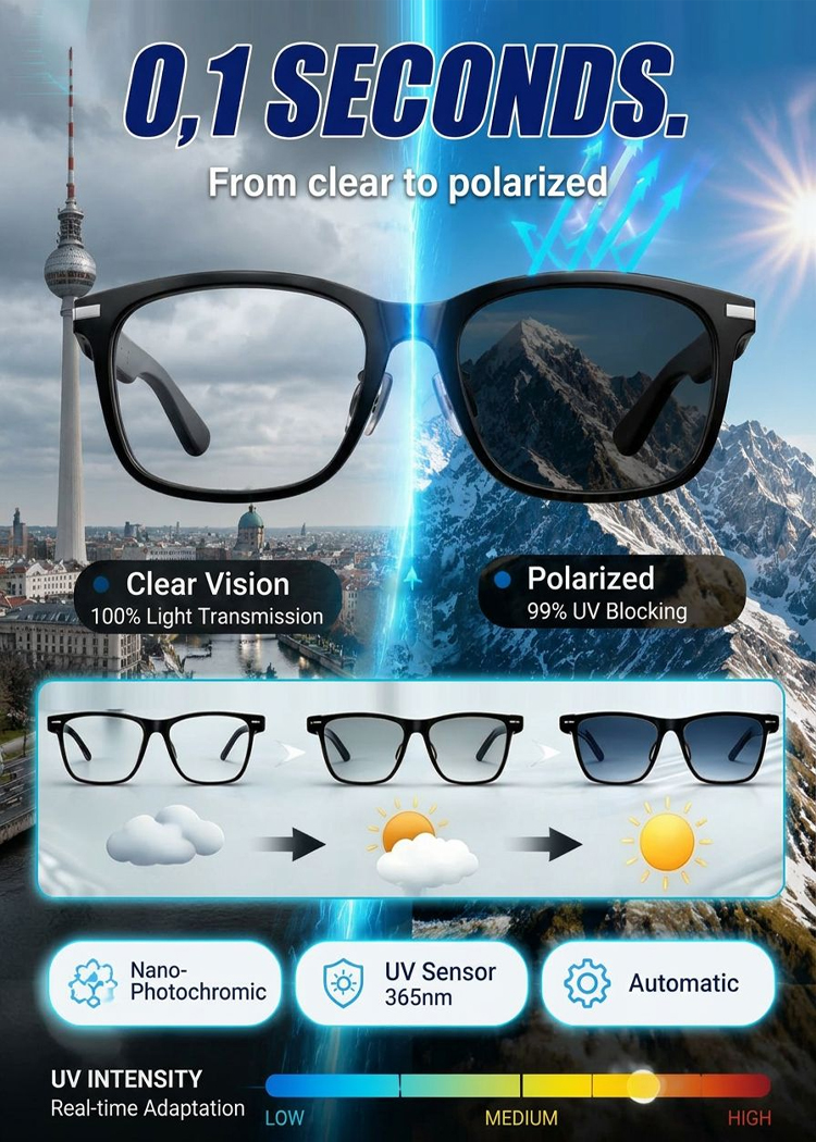 New Generation Smart Zoom Color-Changing Real-Time AI Translation Glasses