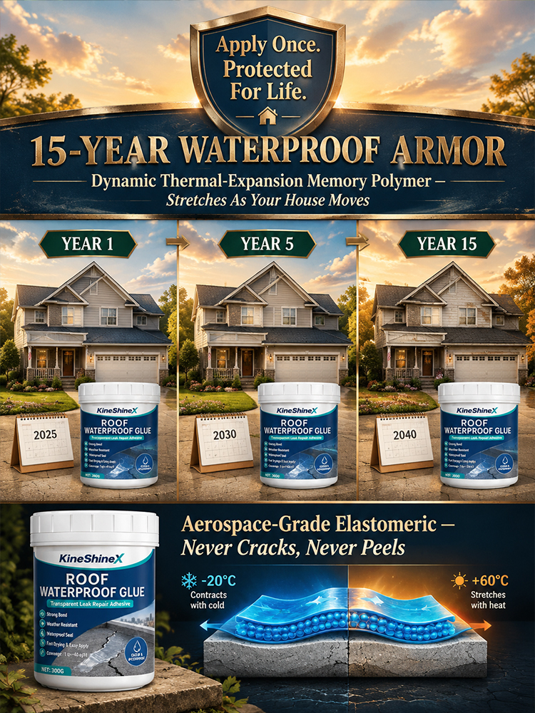 [15-Year Heavy-Duty Protection] Invisible Transparent Waterproof Sealant | Extreme Temp Resistant & Instant Leak Repair
