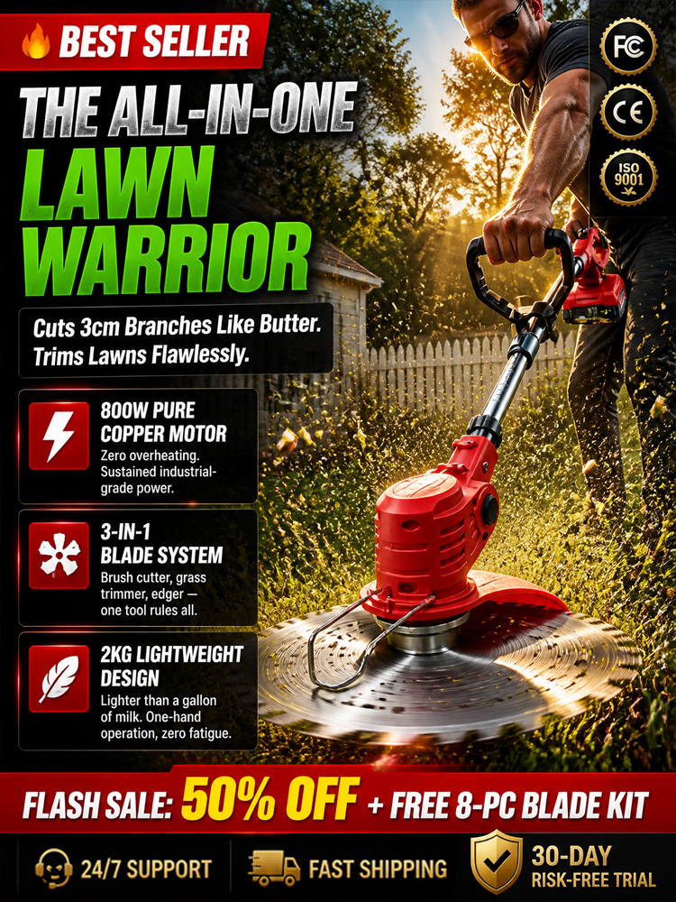 [One machine for multiple uses] Long-lasting and powerful lawn mower
