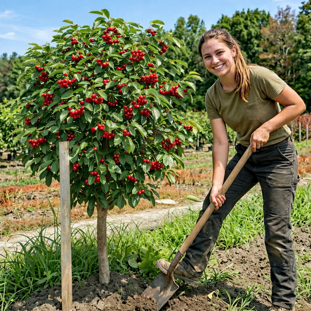 🍒 Washington Cherry Tree Sapling, bears fruit in the first year! 100% germination rate, full refund if not alive within 30 days!