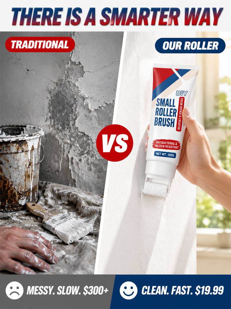 Wall Repair Paste with Built-In Roller Brush | Mess-Free, One-Step Wall & Scuff Fix in 10 Mins