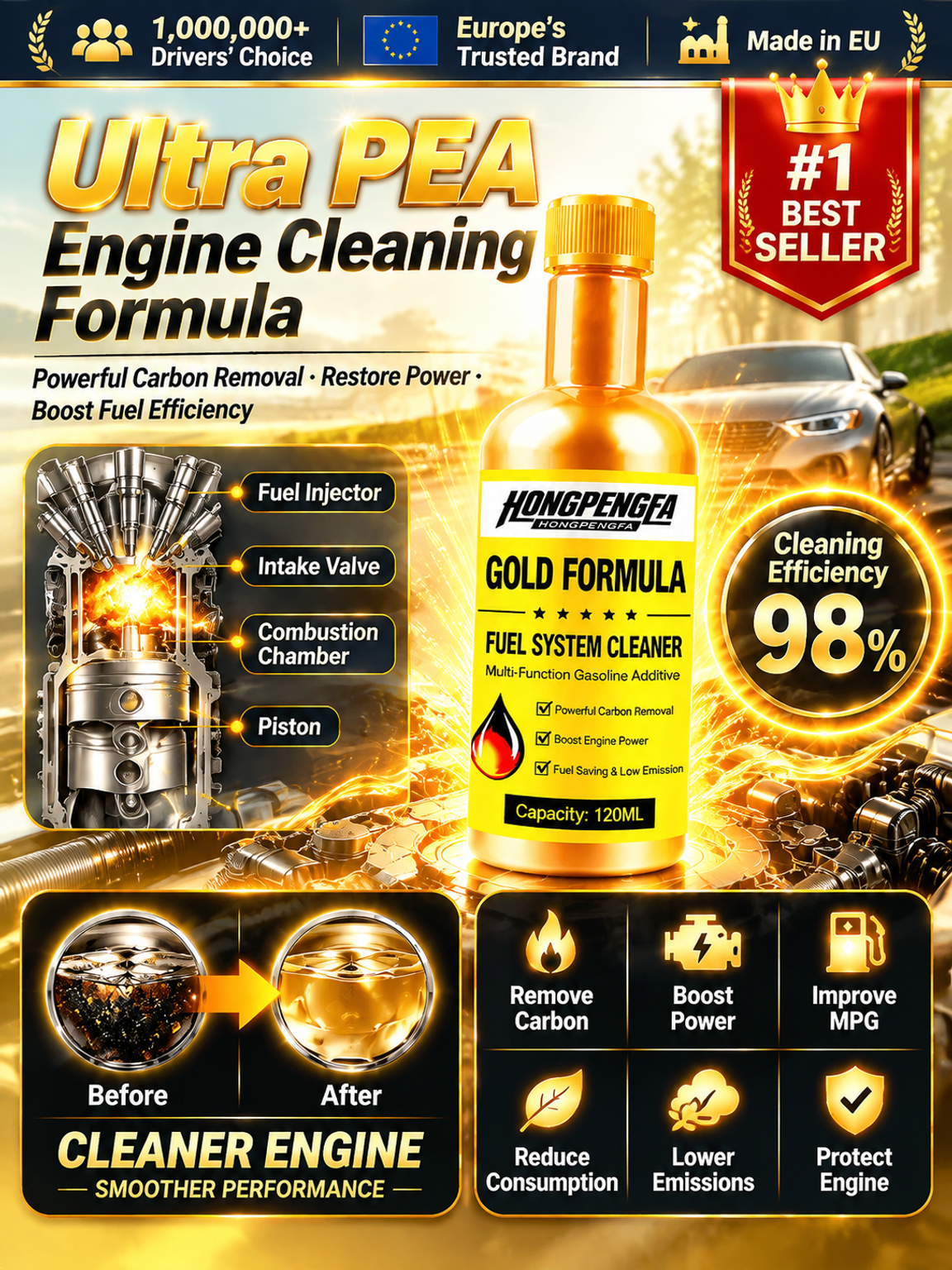 PEA Ultra Cleaner – Fast Carbon Deposit Removal & Complete Fuel System Restorer