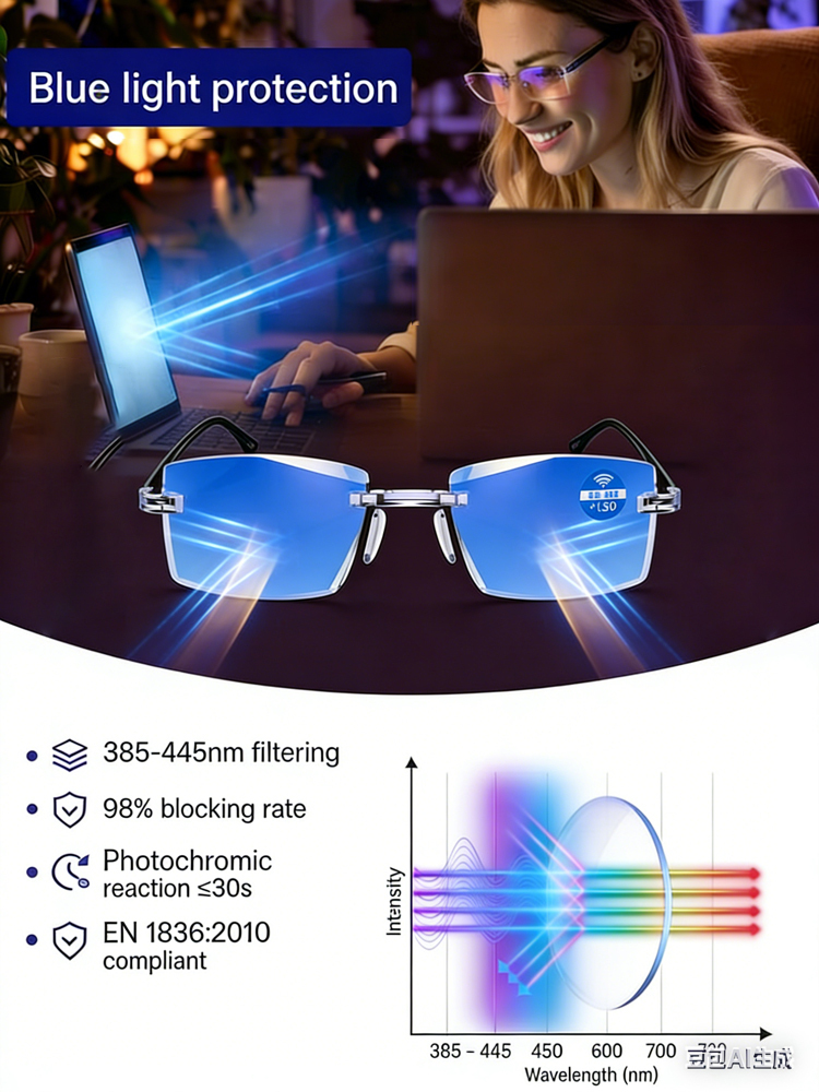 👓 No prescription needed. Adaptive liquid crystal focus-adjustable glasses with 0.01-second ultra-fast auto-focus, 99.9% high-grade blue light filtering. 