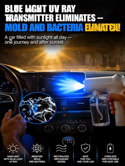 K5 Pro Nano Blue-Ray Disinfection Spray Gun – Ultra-Fine Mist, Fast Deep Sterilization & Odor Removal