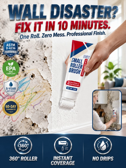 Wall Repair Paste with Built-In Roller Brush | Mess-Free, One-Step Wall & Scuff Fix in 10 Mins
