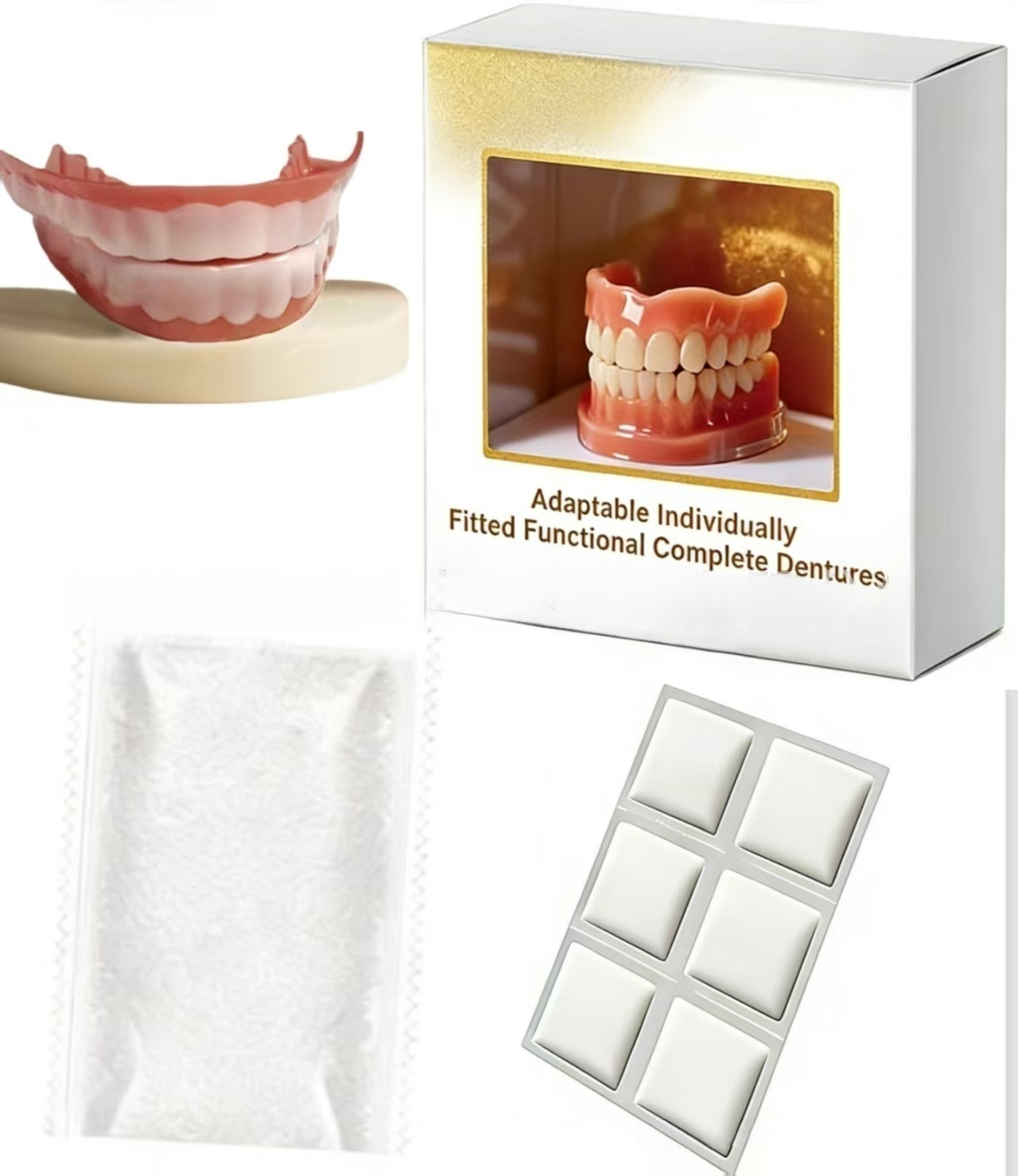 Denture upper and lower teeth set