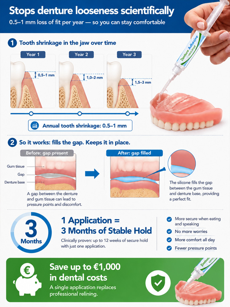 Denture Adhesive Kit– German Quality, Zinc-Free & Long-Lasting Comfort Hold for a Confident Smile