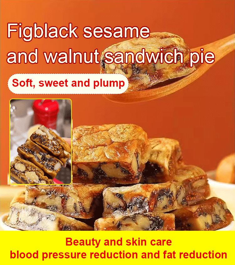 Fig, Black Sesame & Walnut Sandwich Pie: Zero-Added-Sugar Natural Energy Snack for Healthy Indulgence