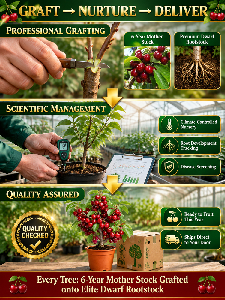 [Same-Year Fruiting] Ultra-Cold Hardy Grafted Dwarf Cherry Sapling