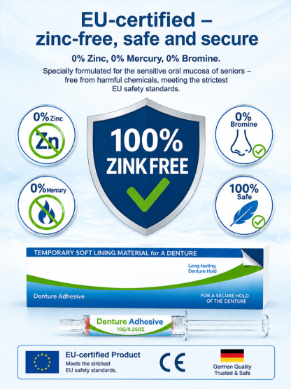 Denture Adhesive Kit– German Quality, Zinc-Free & Long-Lasting Comfort Hold for a Confident Smile