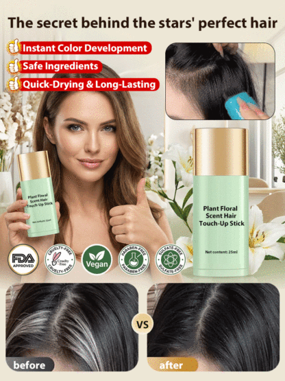 FDA Certified Plant-Based Hair Color Stick. Covers all gray hair in 10 seconds, gentle on your scalp, dries in 3 seconds and is sweat-resistant — limited-time 80% off countdown!
