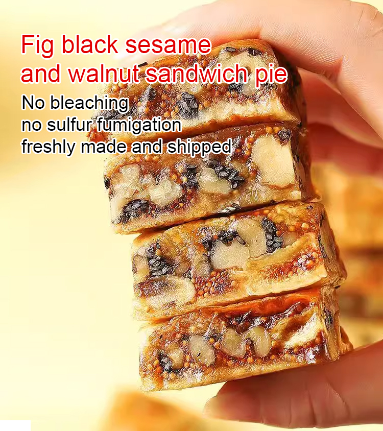 Fig, Black Sesame & Walnut Sandwich Pie: Zero-Added-Sugar Natural Energy Snack for Healthy Indulgence
