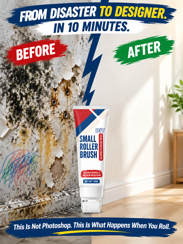 Wall Repair Paste with Built-In Roller Brush | Mess-Free, One-Step Wall & Scuff Fix in 10 Mins