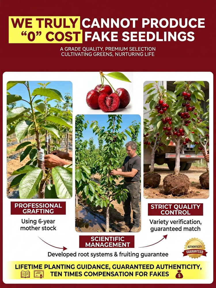 🍒 Washington Cherry Tree Sapling, bears fruit in the first year! 100% germination rate, full refund if not alive within 30 days!