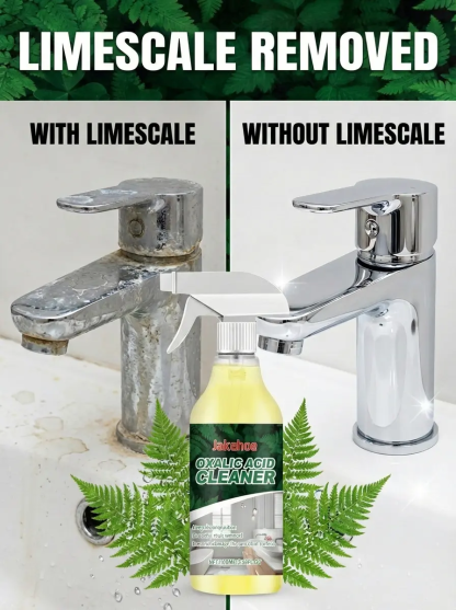 【Oxalic Acid Cleaner】Dissolve 10-year limescale in 5 seconds, no brushing & no rinsing, just spray and wipe clean instantly. Removes 99.99% of tough stains.