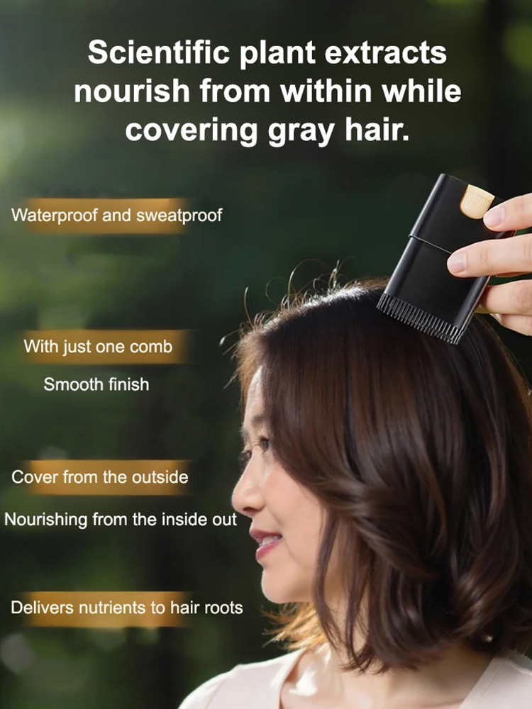EWG Safety Certified! Cover Gray Hair in 1 Sec + Zero Additives – The Ultimate Hair Darkening Stick Safe for Pregnant Women & Sensitive Scalps 🛡️