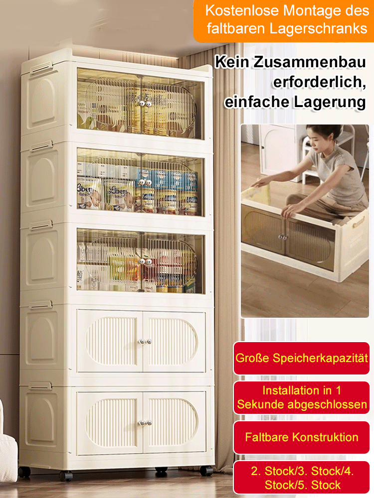 【Installation-free, foldable】Storage cabinet, reinforced and enlarged, dust-proof, moisture-proof, insect-proof, and formaldehyde-free
