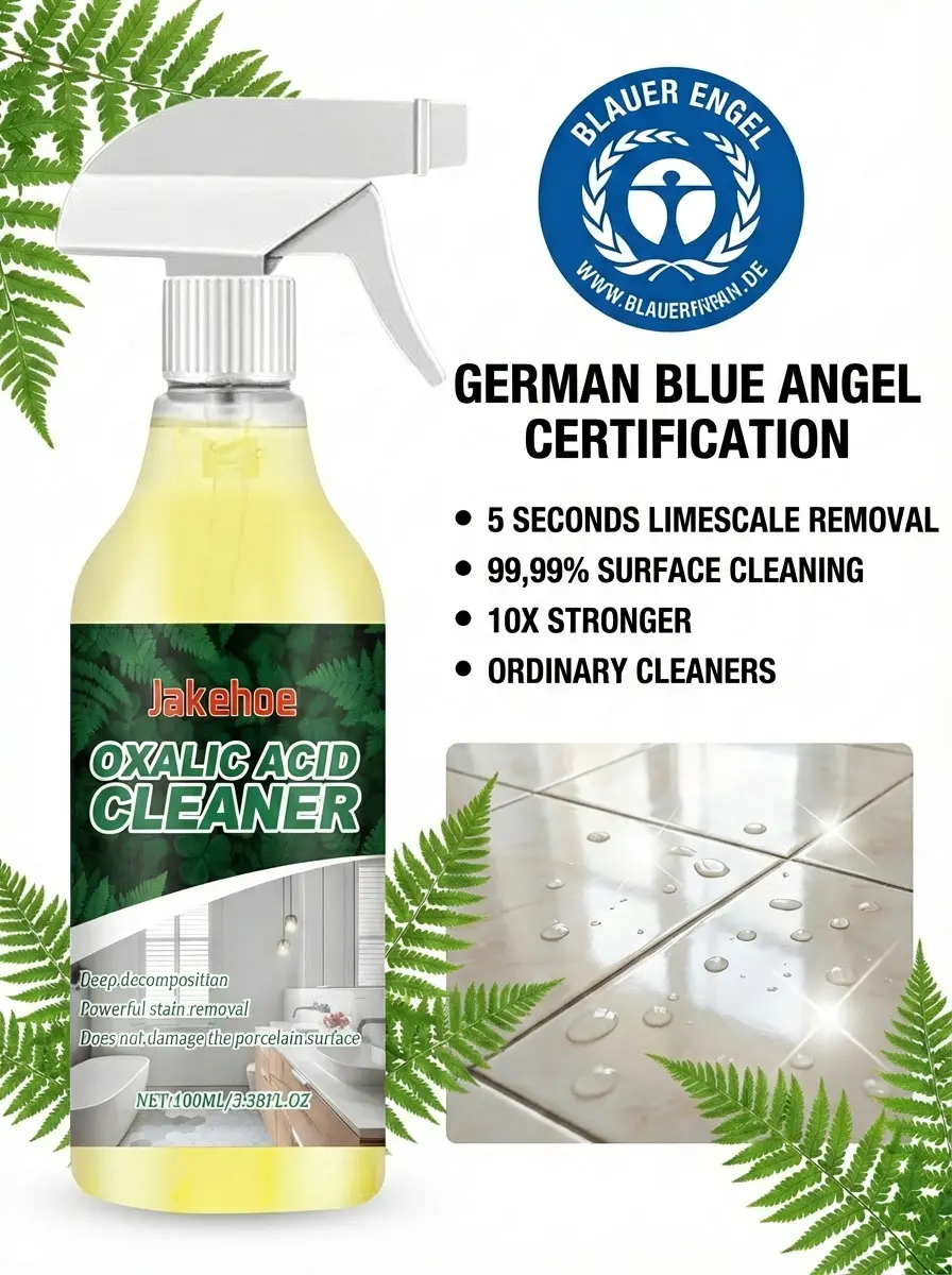 【Oxalic Acid Cleaner】Dissolve 10-year limescale in 5 seconds, no brushing & no rinsing, just spray and wipe clean instantly. Removes 99.99% of tough stains.