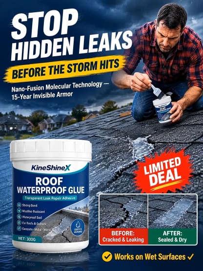 [15-Year Heavy-Duty Protection] Invisible Transparent Waterproof Sealant | Extreme Temp Resistant & Instant Leak Repair