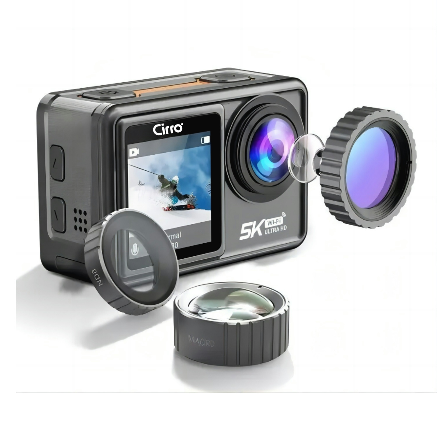 Cirro 5K Wi-fi Dual Screen Action Camera-DC05