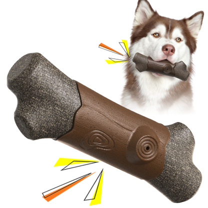 Bite-resistant, sound-making teething stick tree branch dog toy