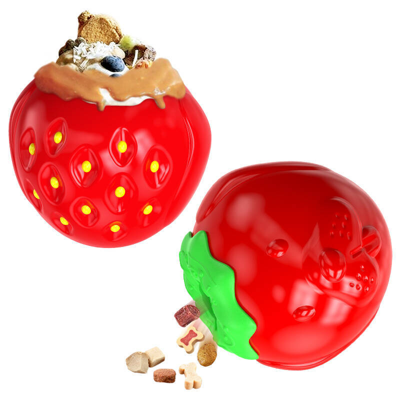 Pet products manufacturer wholesale company's new popular Amazon dog slow food leakage strawberry slow food dog toy