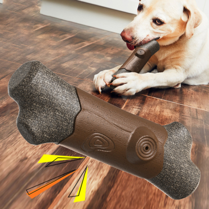 Bite-resistant, sound-making teething stick tree branch dog toy