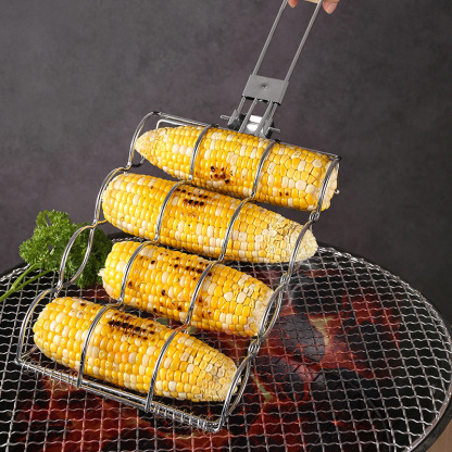Grilled corn grill foldable outdoor BBQ barbecue corn net clip multi-functional grill net portable grill clip