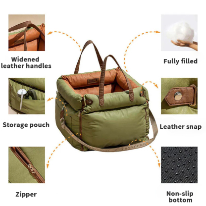 Faux Leather Dog Booster Seat - Urban Voyager