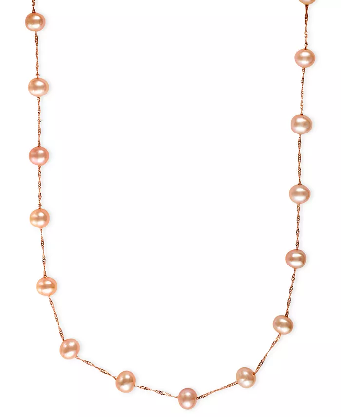 EFFY® Cultured Freshwater Pearl Station 18" Necklace in 14k Gold (5-1/