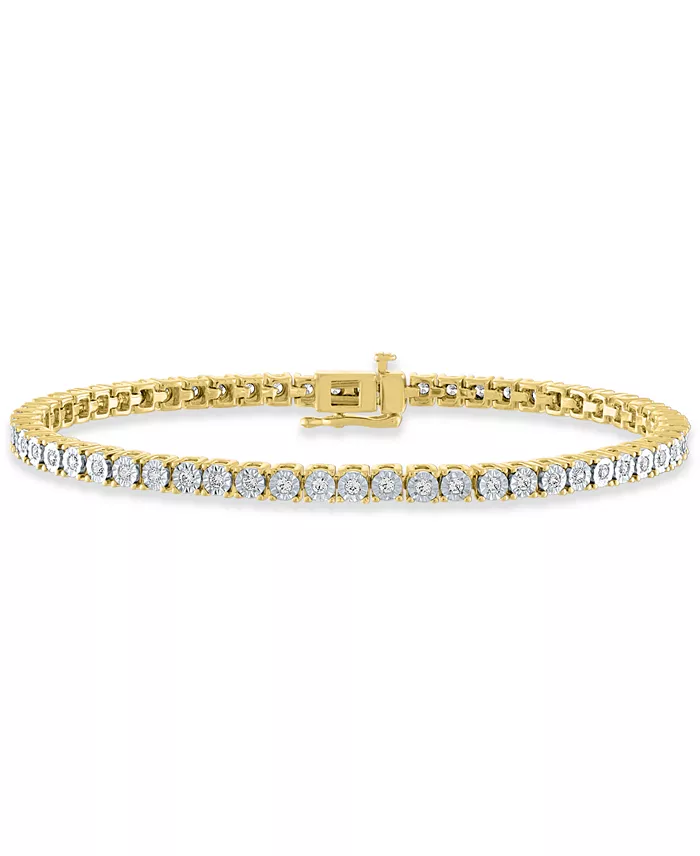 Diamond Tennis Bracelet (1 ct. t.w.) in Sterling Silver, 14k Gold-Plat