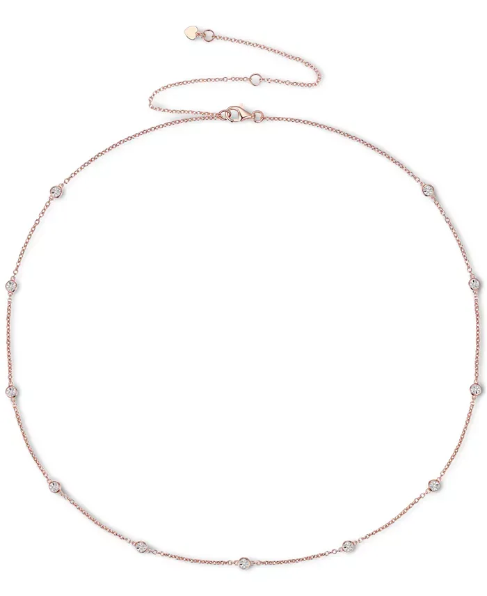 Diamond Bezel Necklace (1/10 ct. t.w.) in Sterling Silver, 14k Gold-Plated Sterling Silver or 14k Rose Gold-Plated Sterling Silver