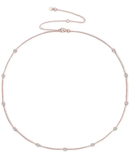 Diamond Bezel Necklace (1/10 ct. t.w.) in Sterling Silver, 14k Gold-Plated Sterling Silver or 14k Rose Gold-Plated Sterling Silver