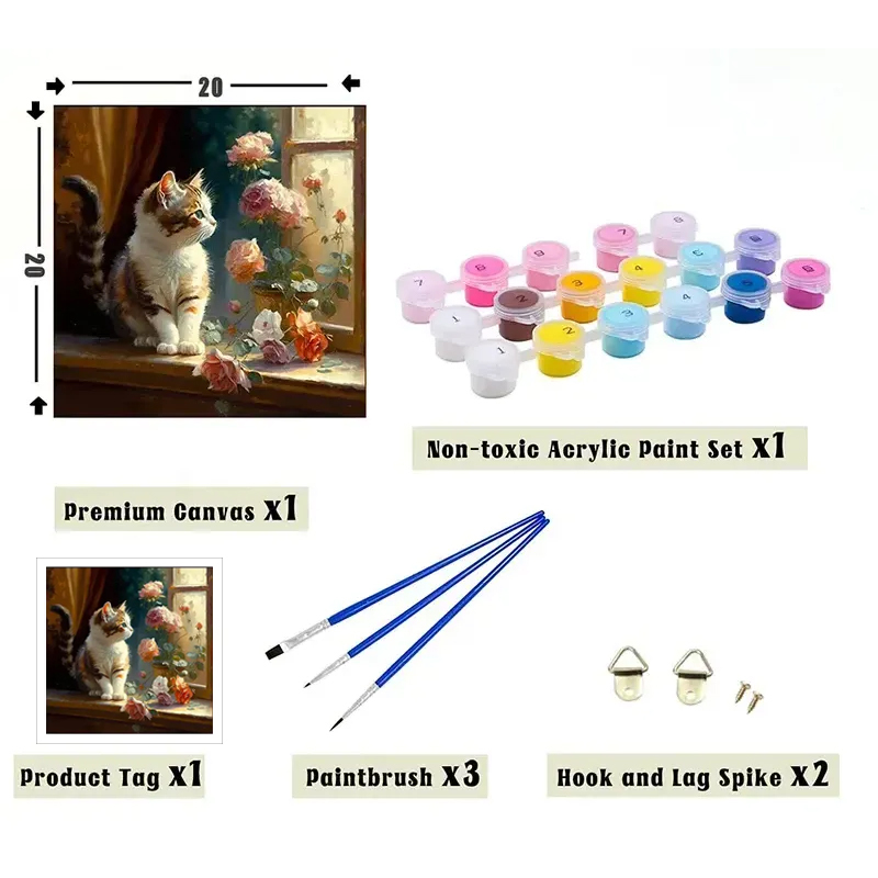Cat digital painting set (50x50cm)