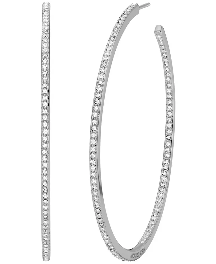 Inside Outside Pave Hoop Earrings