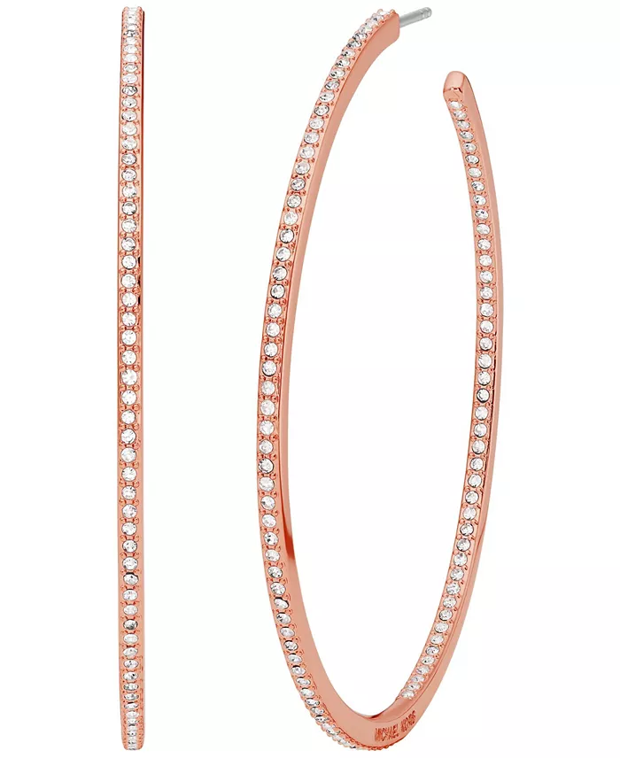 Inside Outside Pave Hoop Earrings