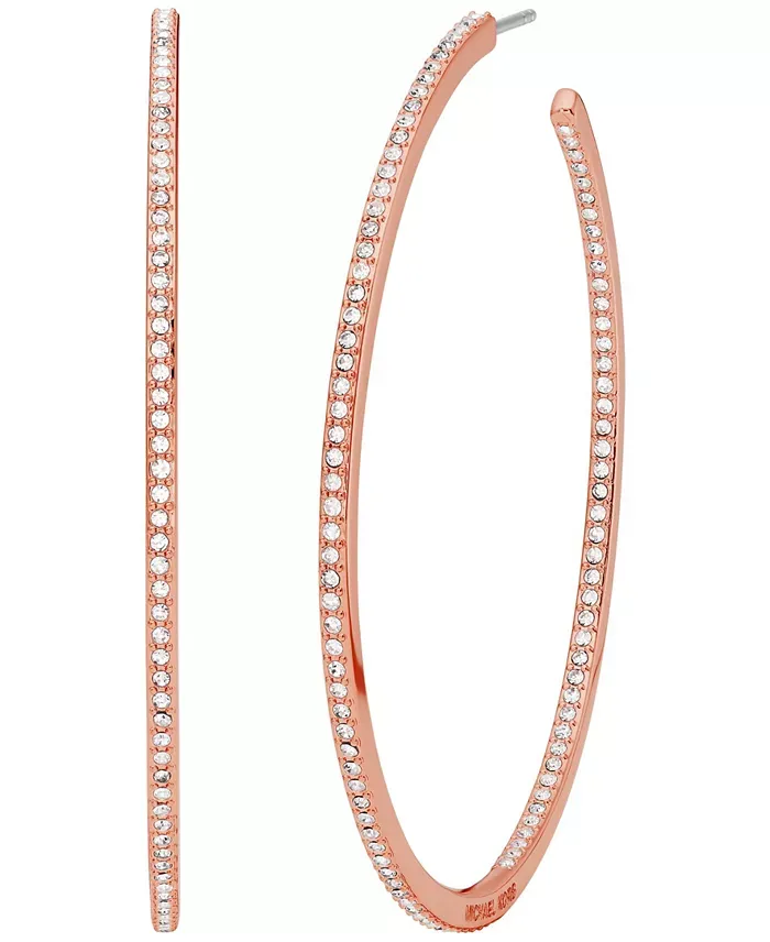 Inside Outside Pave Hoop Earrings