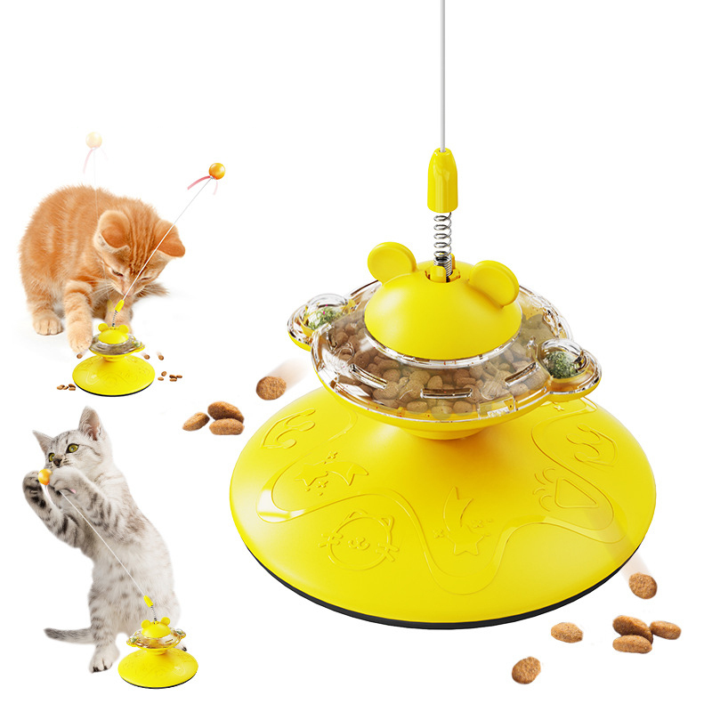 Rotating feeder slow feeding cat toy cat teasing stick