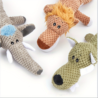 2024 hot new dog vocal toys, large and small dog toys, cartoon lion elephant wolf molar pet toys