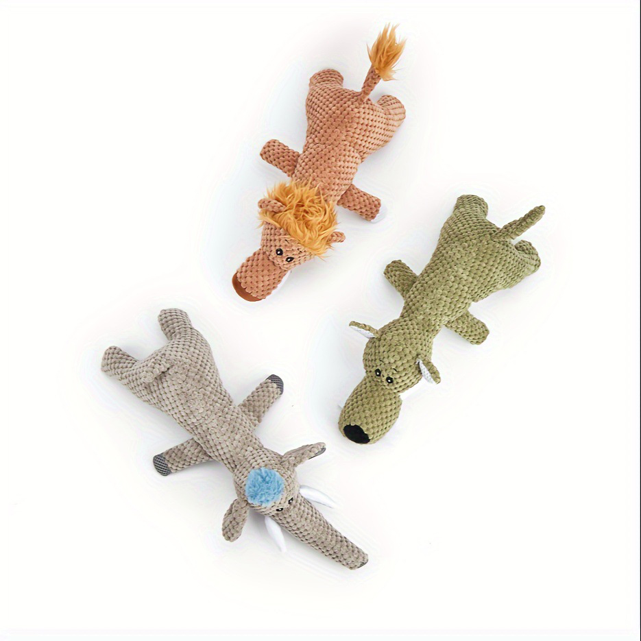 2024 hot new dog vocal toys, large and small dog toys, cartoon lion elephant wolf molar pet toys