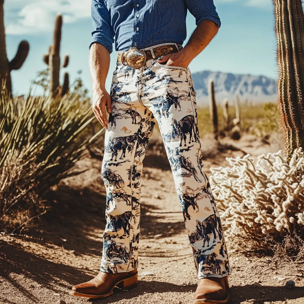 Men's Vintage American western style jeans